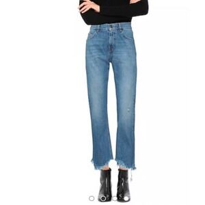 ANIYE BY Straight Kansas Fray Hem Denim Jean Made In Italy Size 25 EUC